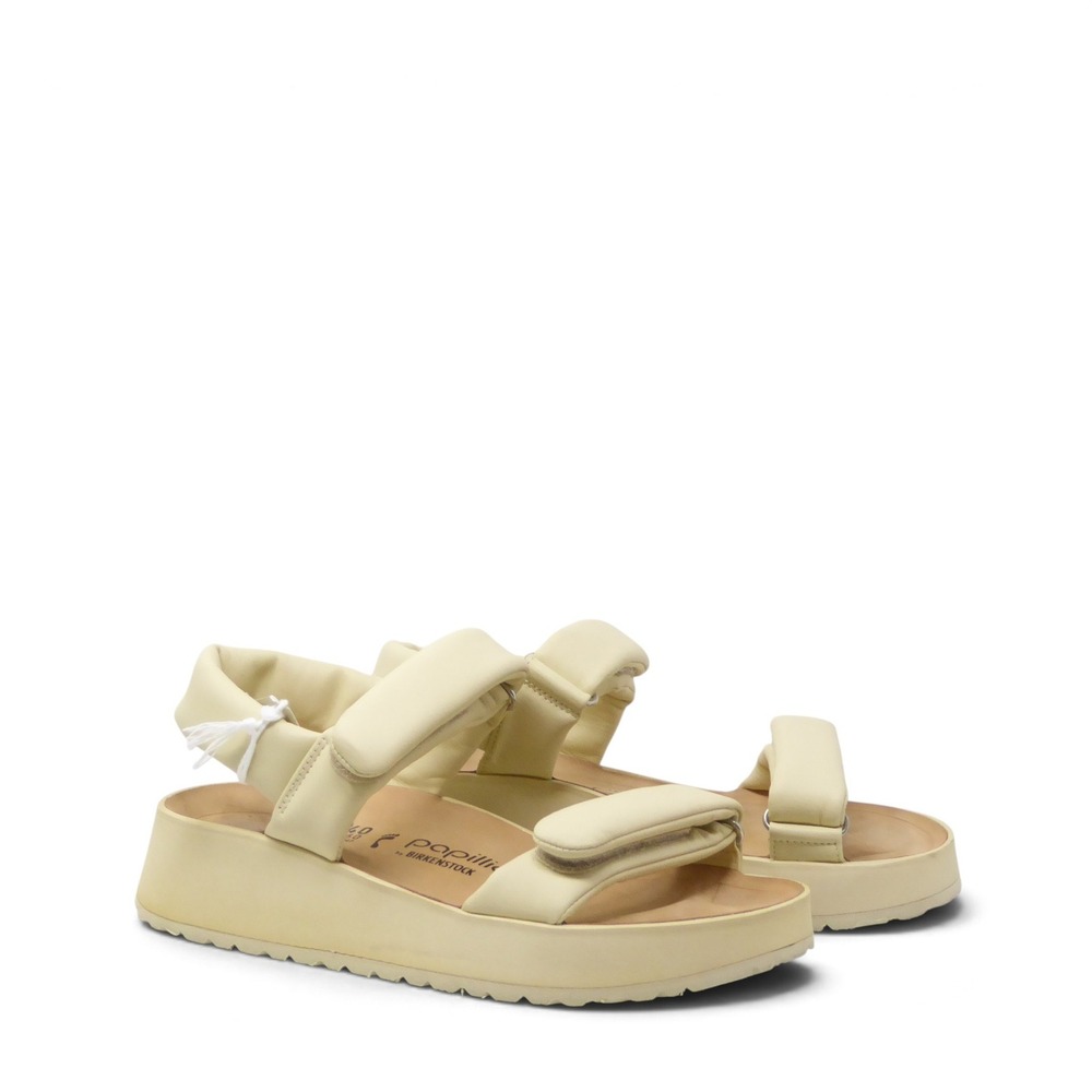 NEW Papillio by Birkenstock Theda Women Sandals Cream Platform Padded 40 / 9 N